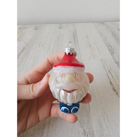 Vintage glass Santa bobblehead ornament Xmas tree - Picture 3 of 7